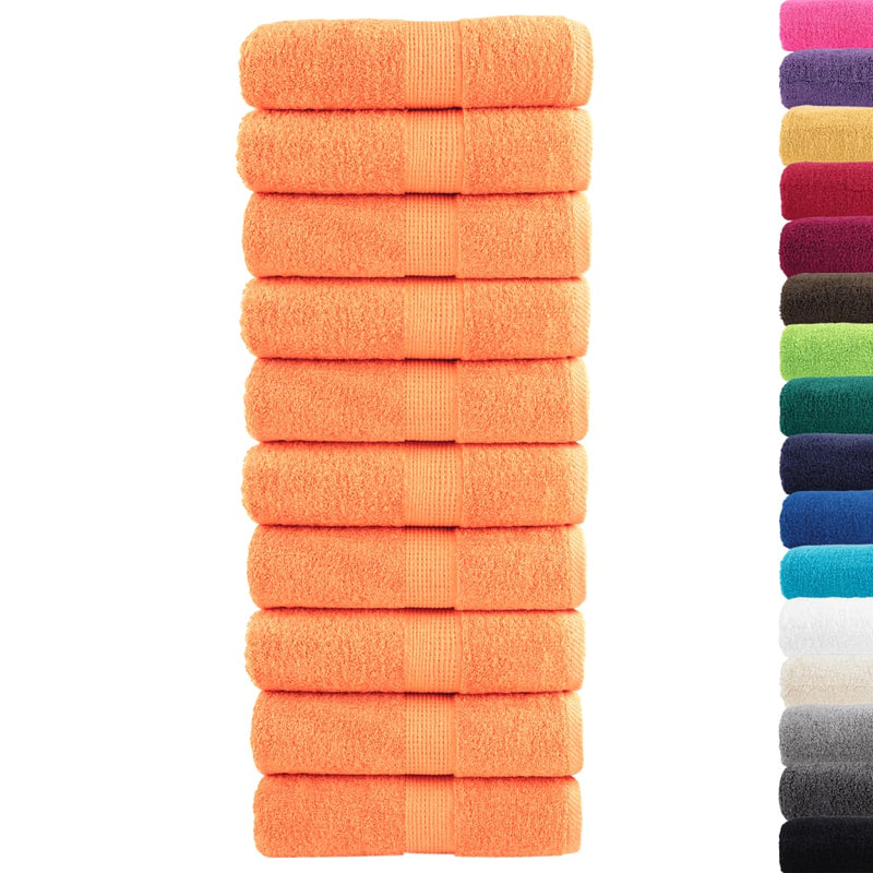 Load image into Gallery viewer, Vidaxl premium washandjes solund 10 stuks oranje 30x30 cm 600 g m²