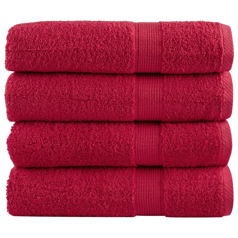 Load image into Gallery viewer, VidaXL Badhanddoeken SOLUND 4 st 600 g m² 70x140 cm rood