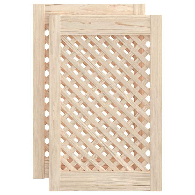 Load image into Gallery viewer, Vidaxl kastdeuren met latwerk 2 st 39,5x61,5 cm massief grenenhout