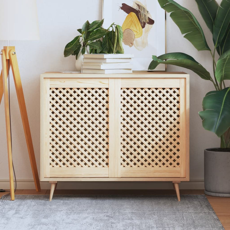 Load image into Gallery viewer, Vidaxl kastdeuren met latwerk 2 st 49,5x69 cm massief grenenhout