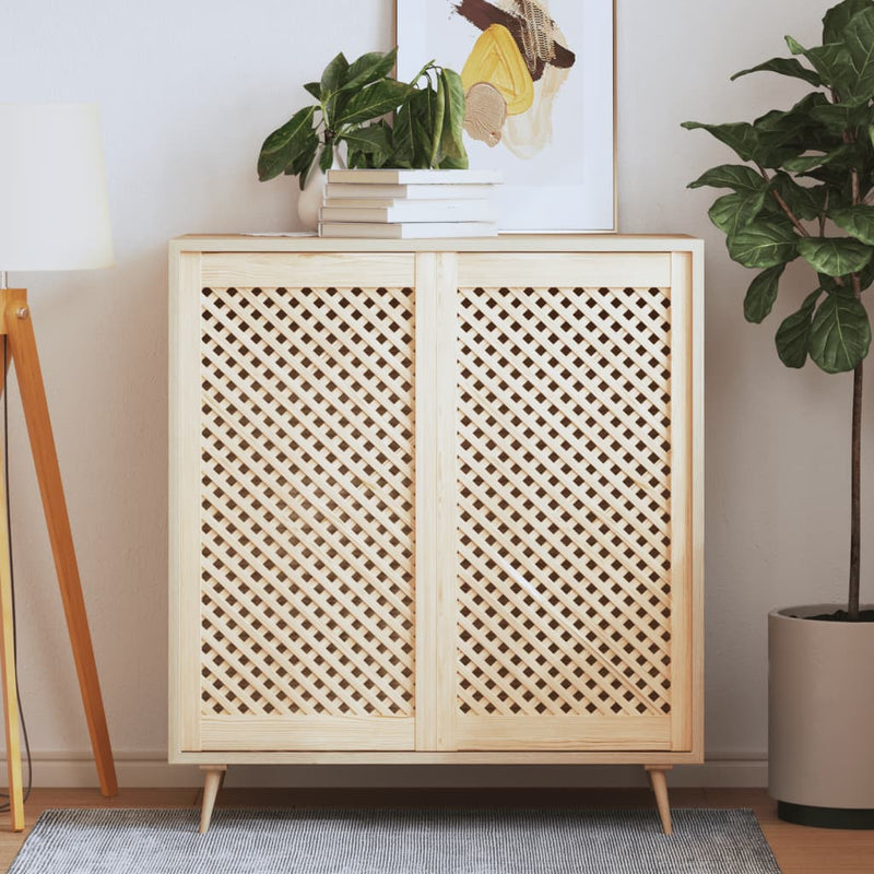 Load image into Gallery viewer, Vidaxl kastdeuren met latwerk 2 st 49,5x99 cm massief grenenhout