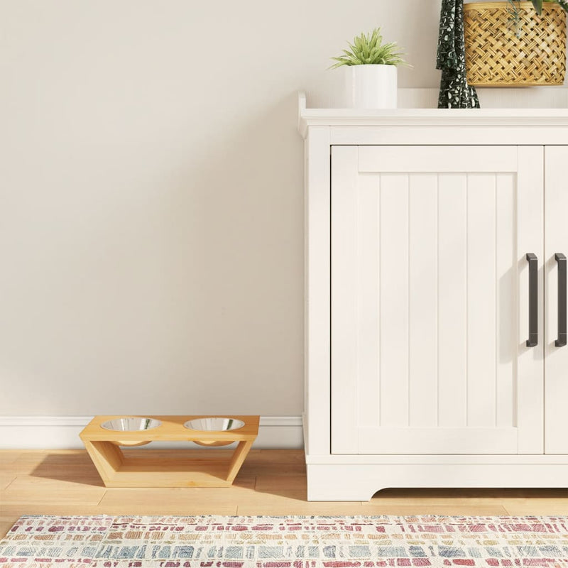 Load image into Gallery viewer, Vidaxl hondenvoerbakken verhoogd 35,5x18x10,5 cm bamboe