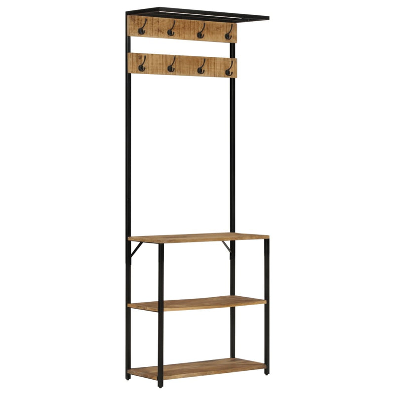 Load image into Gallery viewer, Vidaxl kapstok met schoenenrek 68x30x182 cm massief ruw mangohout