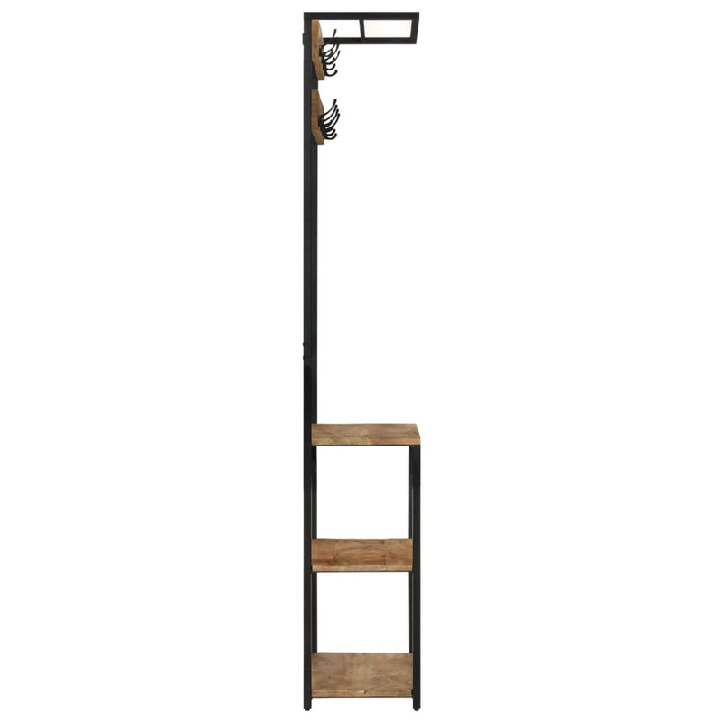 Load image into Gallery viewer, Vidaxl kapstok met schoenenrek 68x30x182 cm massief ruw mangohout
