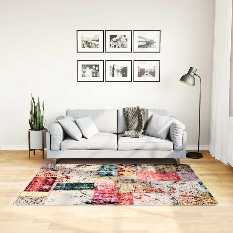 Load image into Gallery viewer, Vidaxl vloerkleed wasbaar anti-slip 120x170 cm patchwork meerkleurig