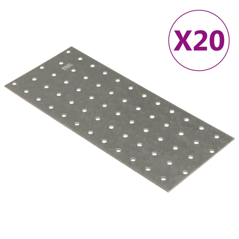 Load image into Gallery viewer, Vidaxl platen geperforeerd 20 st 2 mm 240x100 mm gegalvaniseerd staal