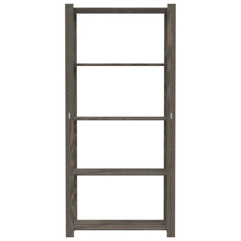 Load image into Gallery viewer, Vidaxl opbergrek 5-laags 80x38x170 cm massief grenenhout grijs