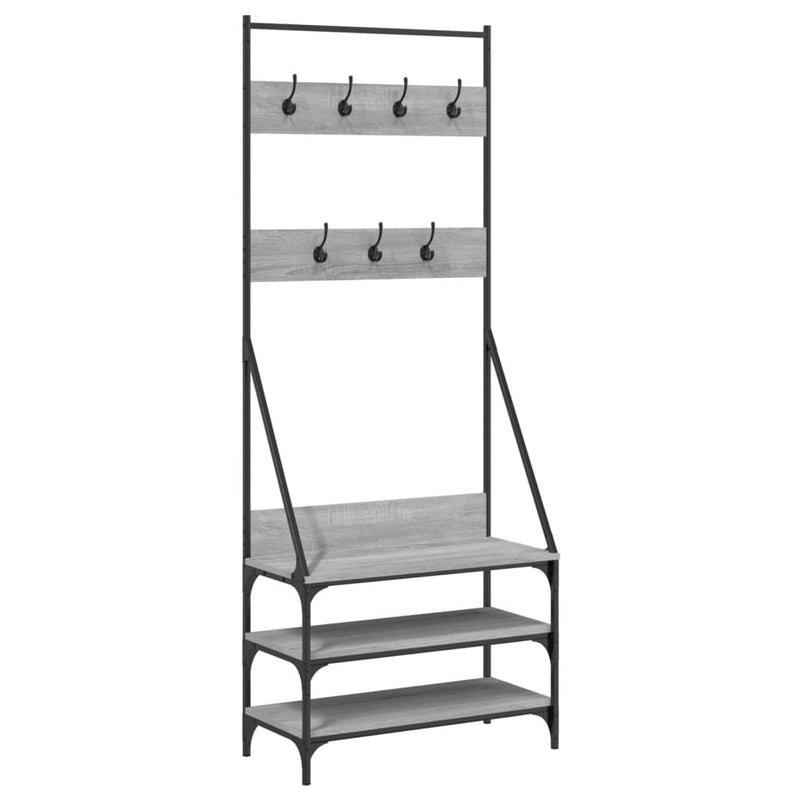 Load image into Gallery viewer, VidaXL Kledingrek met schoenenrek 72x34x184 cm grijs sonoma eikenkleur