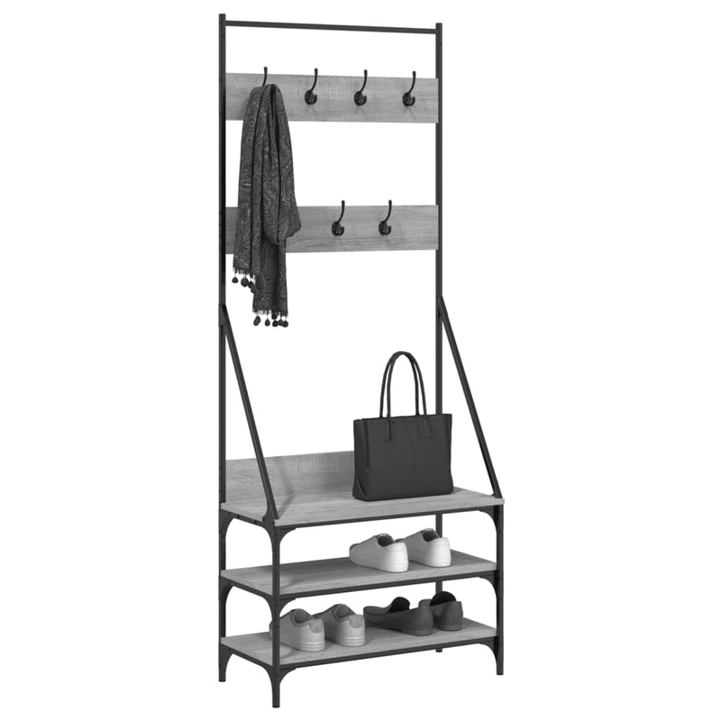 Load image into Gallery viewer, VidaXL Kledingrek met schoenenrek 72x34x184 cm grijs sonoma eikenkleur