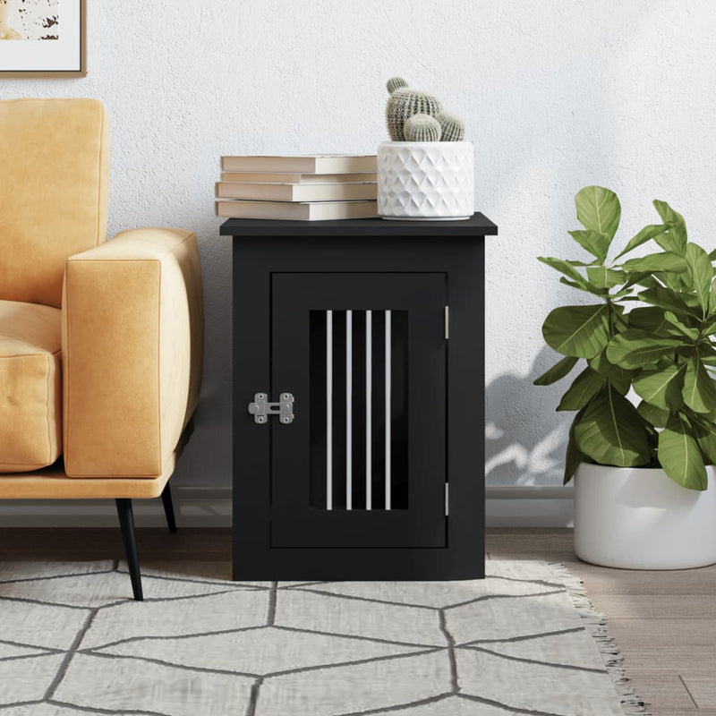 Load image into Gallery viewer, Vidaxl hondenbench 45x62x59 cm bewerkt hout zwart