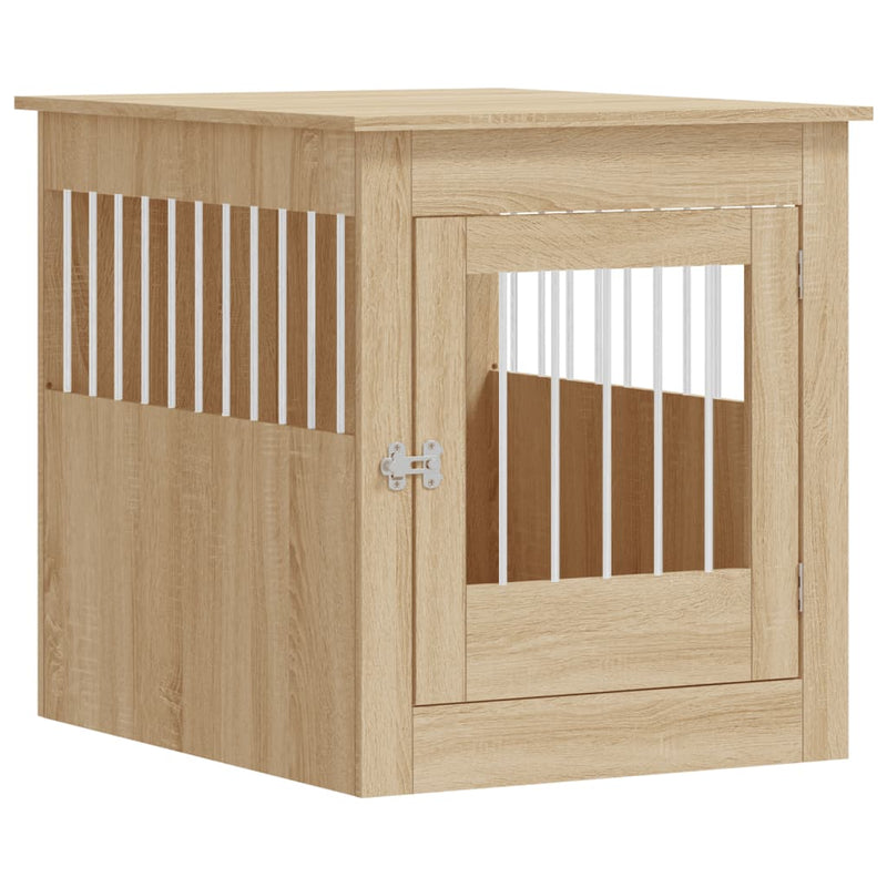 Afbeelding laden in galerijviewer, Vidaxl hondenbench 64,5x80x71 cm bewerkt hout sonoma eikenkleurig