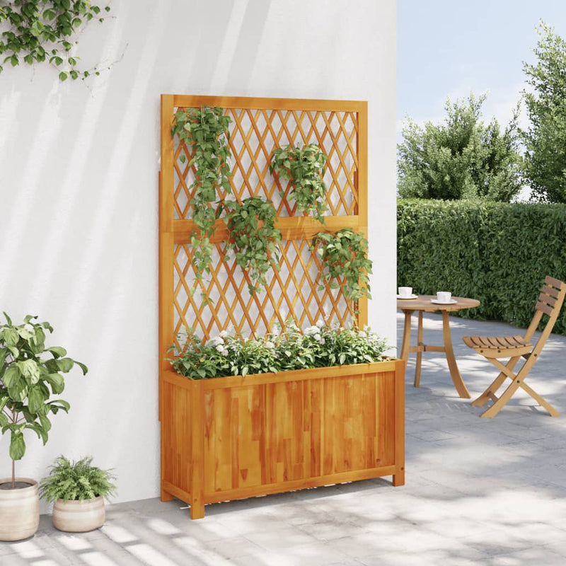 Load image into Gallery viewer, Vidaxl plantenbak met latwerk 100x32x165 cm massief acaciahout