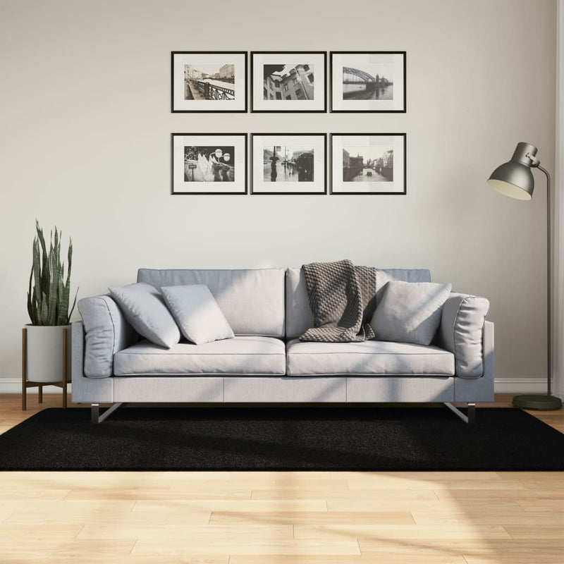 Afbeelding laden in galerijviewer, Vidaxl vloerkleed huarte laagpolig zacht wasbaar 100x200 cm zwart