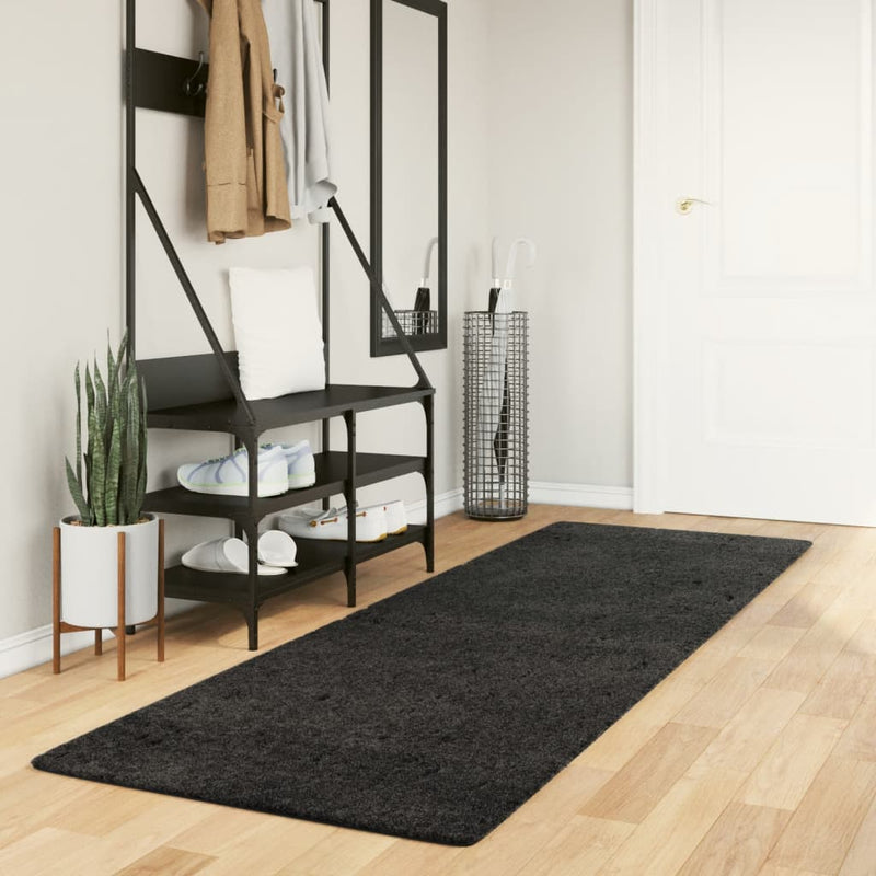Load image into Gallery viewer, Vidaxl vloerkleed pamplona shaggy hoogpolig modern 80x250 cm antraciet