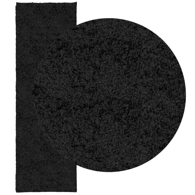 Load image into Gallery viewer, Vidaxl vloerkleed pamplona shaggy hoogpolig modern 80x250 cm zwart