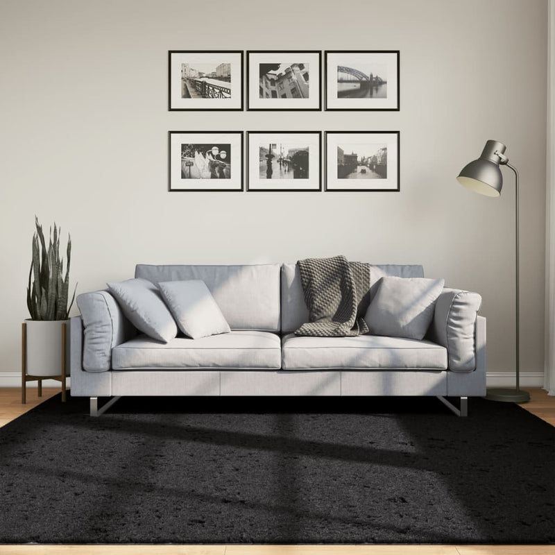 Load image into Gallery viewer, Vidaxl vloerkleed pamplona shaggy hoogpolig modern 200x200 cm zwart