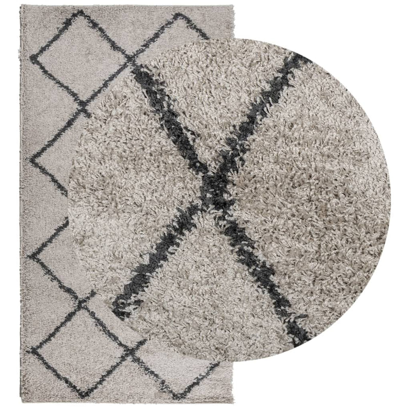 Load image into Gallery viewer, Vidaxl vloerkleed pamplona shaggy hoogpolig 80x150 cm beige antraciet