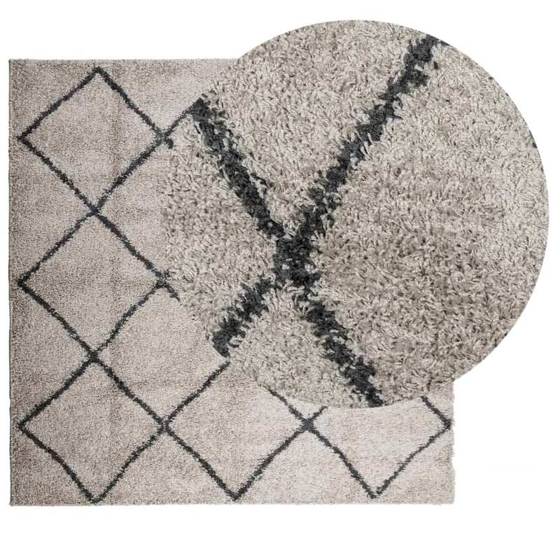 Load image into Gallery viewer, Vidaxl vloerkleed pamplona shaggy hoogpolig 160x160 cm beige antraciet