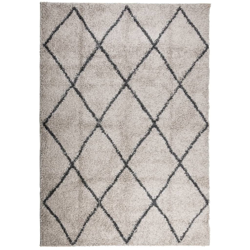 Load image into Gallery viewer, Vidaxl vloerkleed pamplona shaggy hoogpolig 160x230 cm beige antraciet