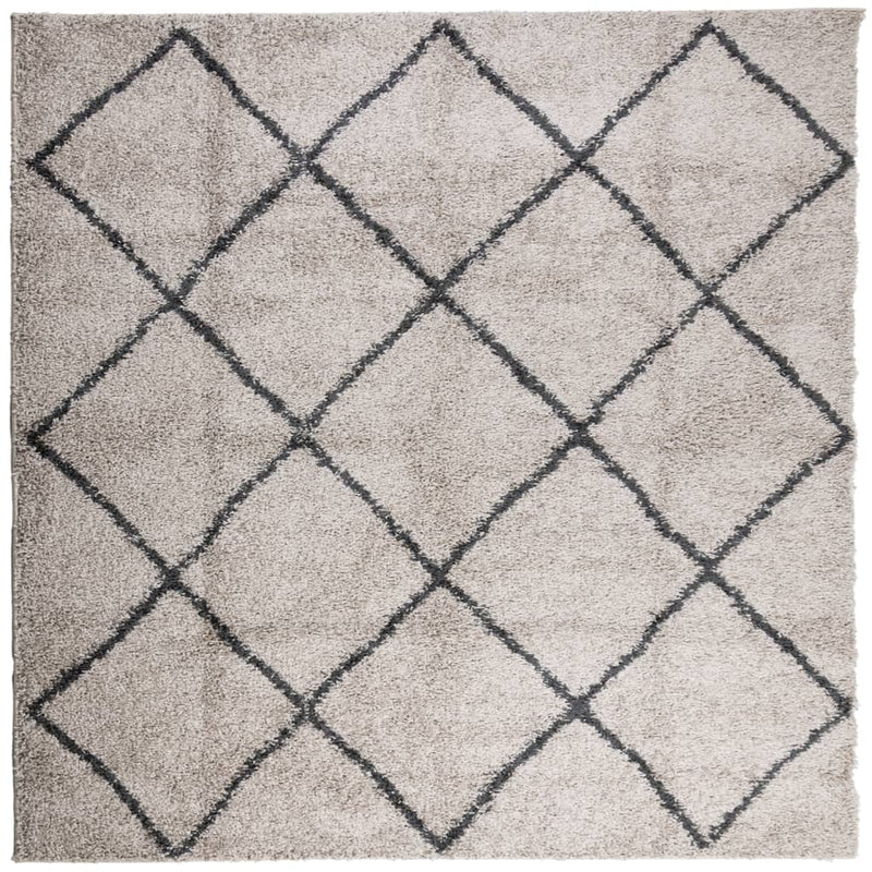 Load image into Gallery viewer, Vidaxl vloerkleed pamplona shaggy hoogpolig 240x240 cm beige antraciet