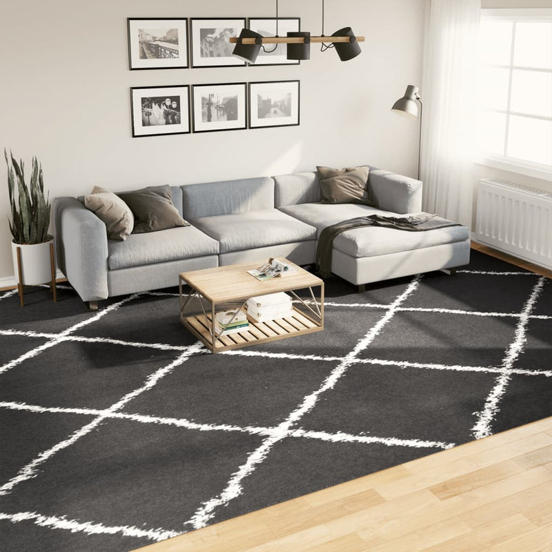 Load image into Gallery viewer, Vidaxl vloerkleed shaggy hoogpolig modern 300x400 cm zwart en crème
