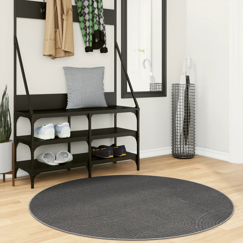 Load image into Gallery viewer, Vidaxl vloerkleed iza laagpolig scandinavisch ø 120 cm antraciet
