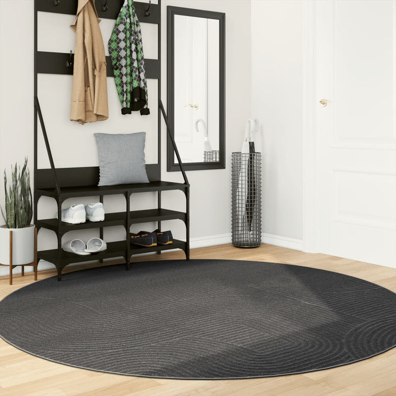 Load image into Gallery viewer, Vidaxl vloerkleed iza laagpolig scandinavisch ø 200 cm antraciet