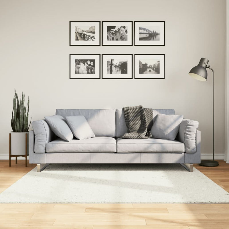 Afbeelding laden in galerijviewer, Vidaxl vloerkleed oviedo laagpolig 160x160 cm crèmekleurig
