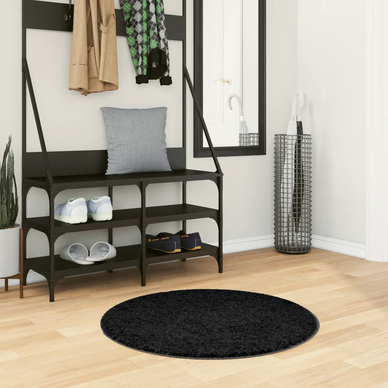 Load image into Gallery viewer, VidaXL Vloerkleed OVIEDO laagpolig Ø 80 cm zwart