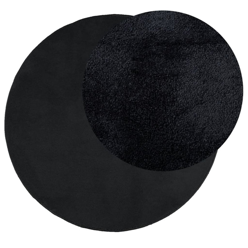 Load image into Gallery viewer, Vidaxl vloerkleed oviedo laagpolig ø 120 cm zwart
