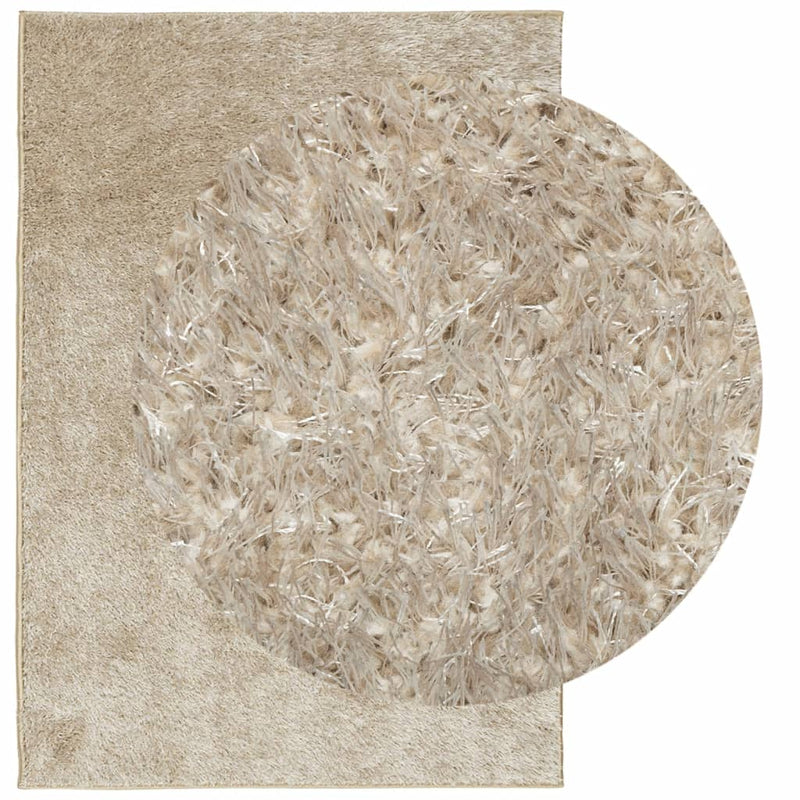 Load image into Gallery viewer, Vidaxl vloerkleed istan hoogpolig glanzend 120x170 cm beige