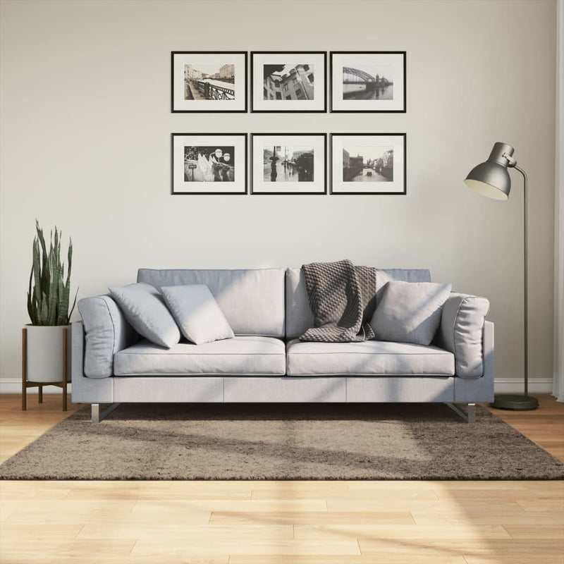 Load image into Gallery viewer, Vidaxl vloerkleed istan hoogpolig glanzend 120x170 cm grijs