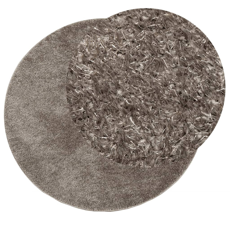 Load image into Gallery viewer, Vidaxl vloerkleed istan hoogpolig glanzend ø 100 cm grijs