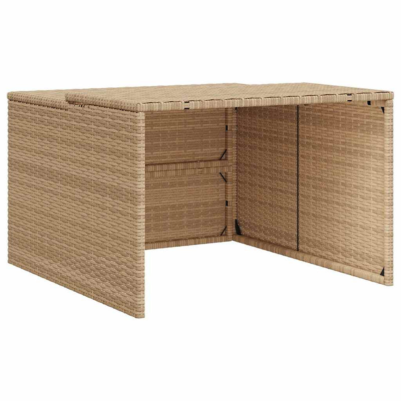 Afbeelding laden in galerijviewer, Vidaxl garage voor robotmaaier 86x90x52 57 cm poly rattan beige