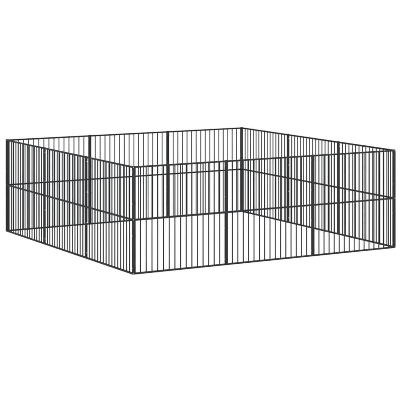 Load image into Gallery viewer, VidaXL Hondenkennel 12 panelen gepoedercoat staal zwart