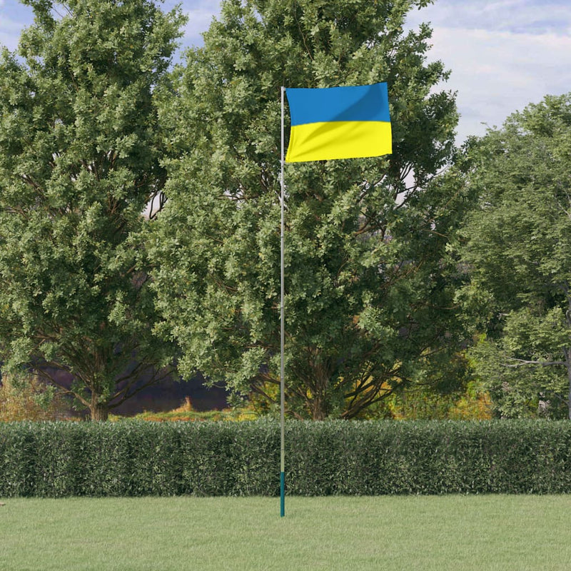 Load image into Gallery viewer, Vidaxl vlag met vlaggenmast oekraïne 5,55 m aluminium