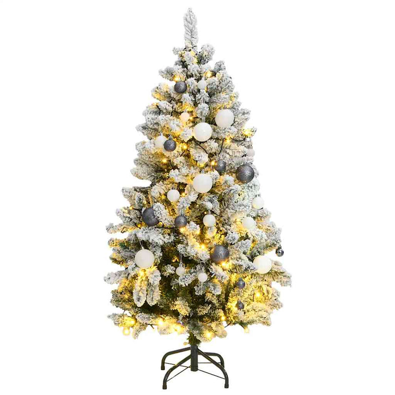 Load image into Gallery viewer, Vidaxl kunstkerstboom met scharnieren 150 led en kerstballen 120 cm