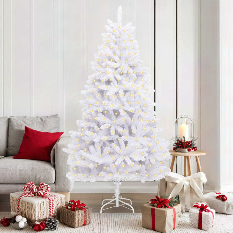 Load image into Gallery viewer, Vidaxl kunstkerstboom met 300 led wit 180 cm pvc en metaal