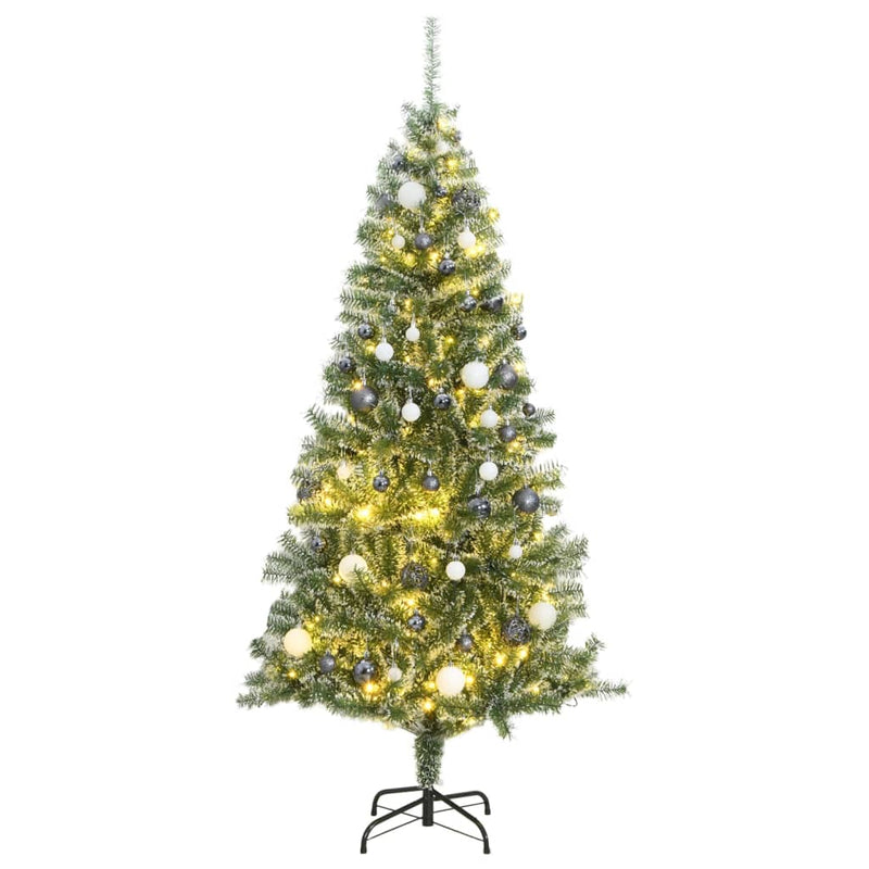 Load image into Gallery viewer, Vidaxl kunstkerstboom met 300 led's kerstballen en sneeuw 210 cm