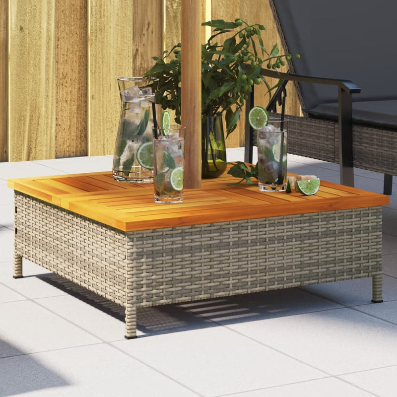 Load image into Gallery viewer, Vidaxl parasolvoetbedekking 70x70x25 cm poly rattan acaciahout grijs