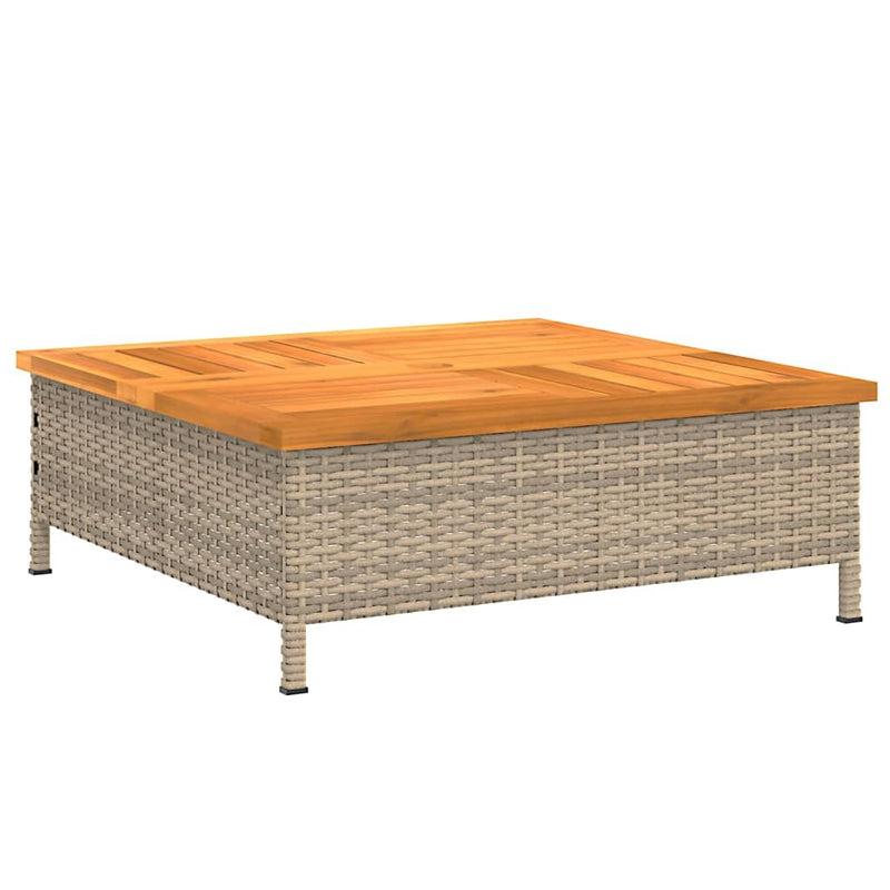 Load image into Gallery viewer, Vidaxl parasolvoetbedekking 70x70x25 cm poly rattan acaciahout beige