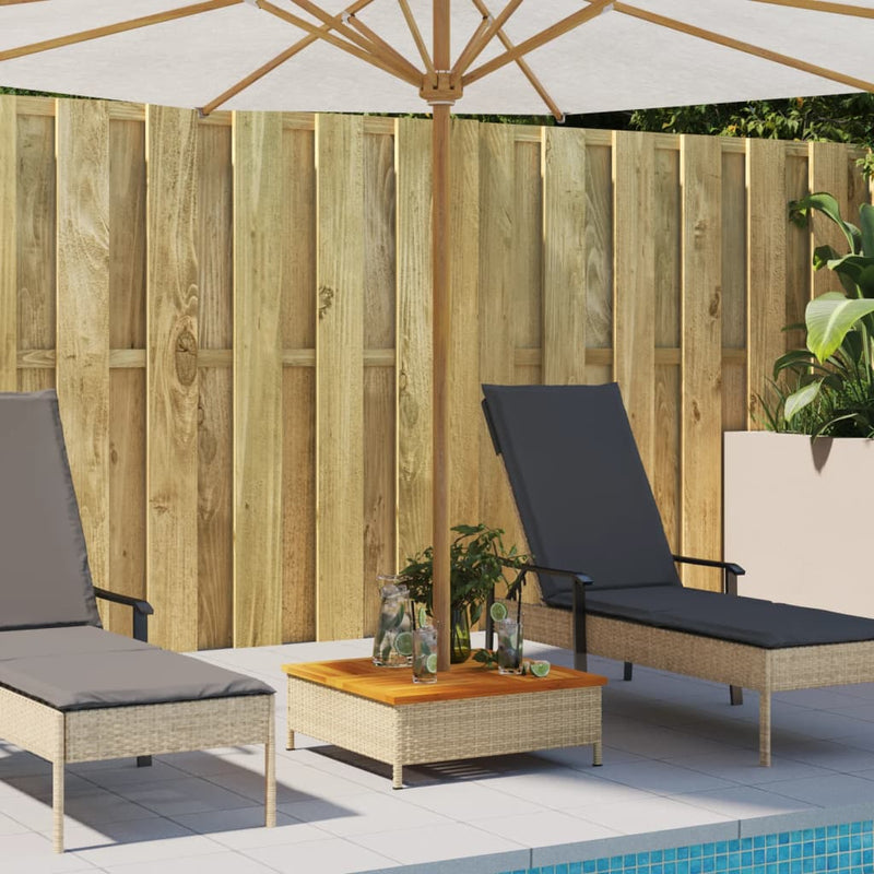 Load image into Gallery viewer, Vidaxl parasolvoetbedekking 70x70x25 cm poly rattan acaciahout beige