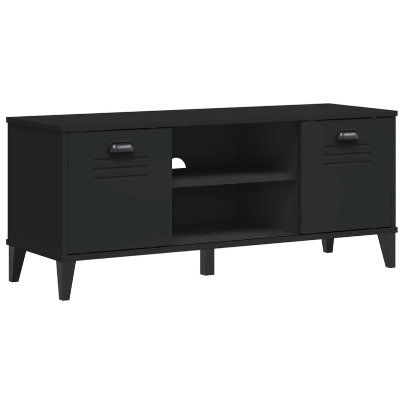 Load image into Gallery viewer, Vidaxl schoenenbank viken 106x35x45 cm bewerkt hout zwart