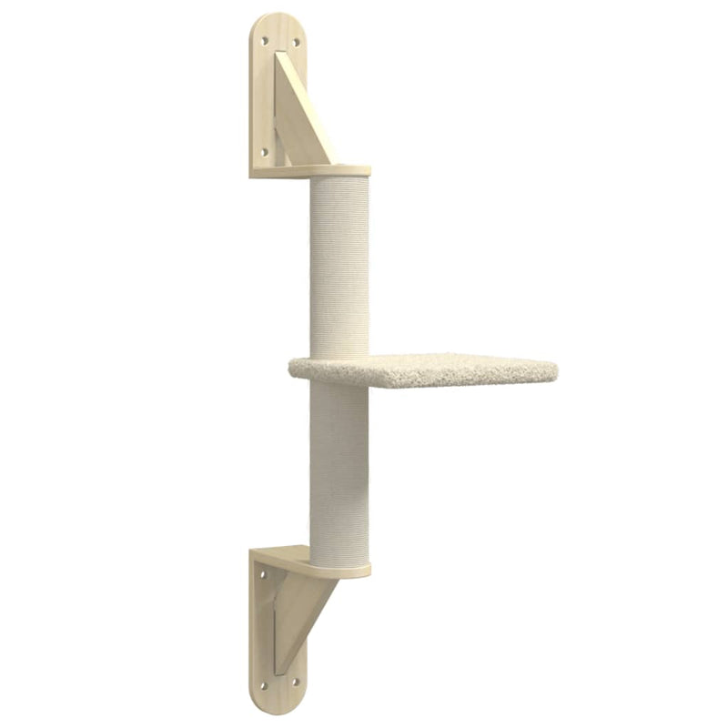 Load image into Gallery viewer, Vidaxl kattenmeubel wandgemonteerd met krabpaal 85,5 cm crèmekleurig