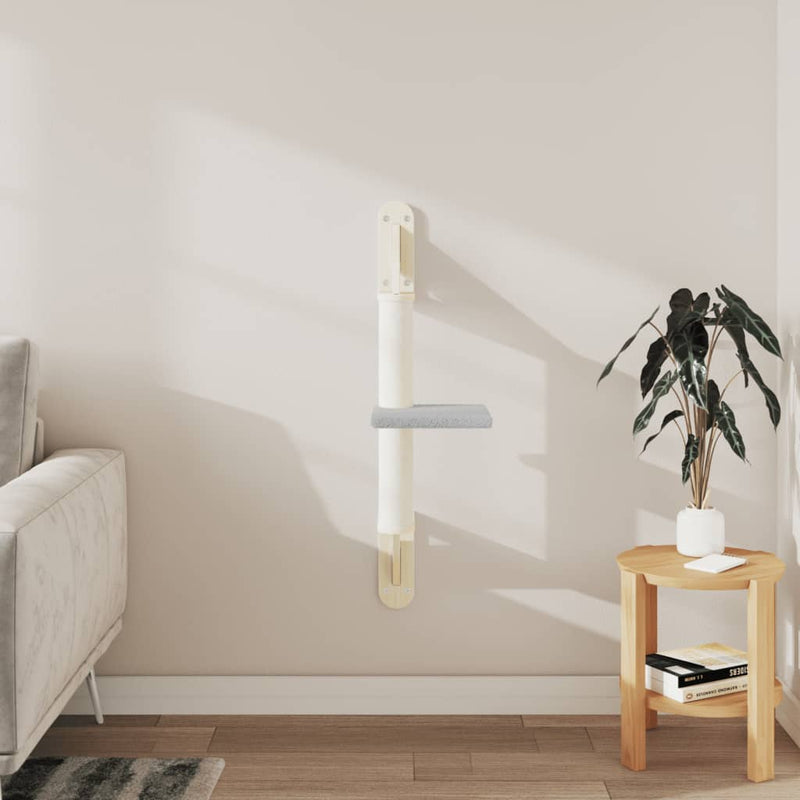 Load image into Gallery viewer, Vidaxl kattenmeubel wandgemonteerd met krabpaal 85,5 cm lichtgrijs