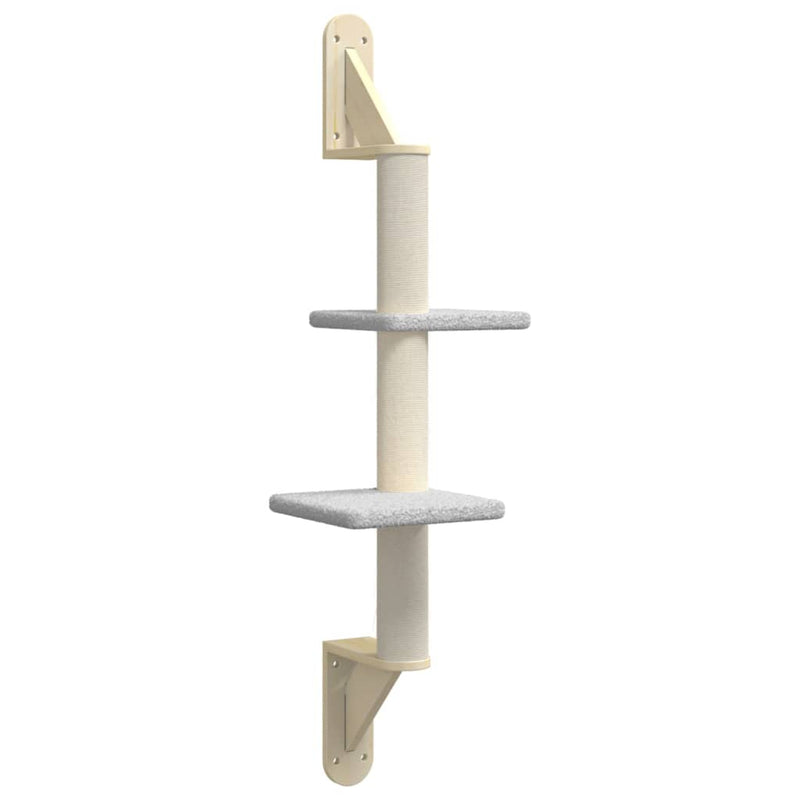 Load image into Gallery viewer, Vidaxl kattenmeubel wandgemonteerd met krabpaal 108 cm lichtgrijs