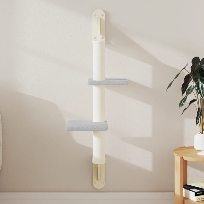 Load image into Gallery viewer, Vidaxl kattenmeubel wandgemonteerd met krabpaal 108 cm lichtgrijs