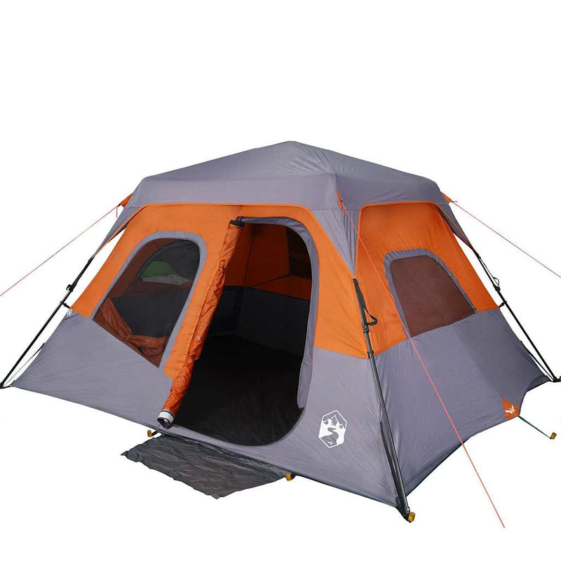 Load image into Gallery viewer, Vidaxl tent 6-persoons waterdicht snelontgrendeling grijs en oranje