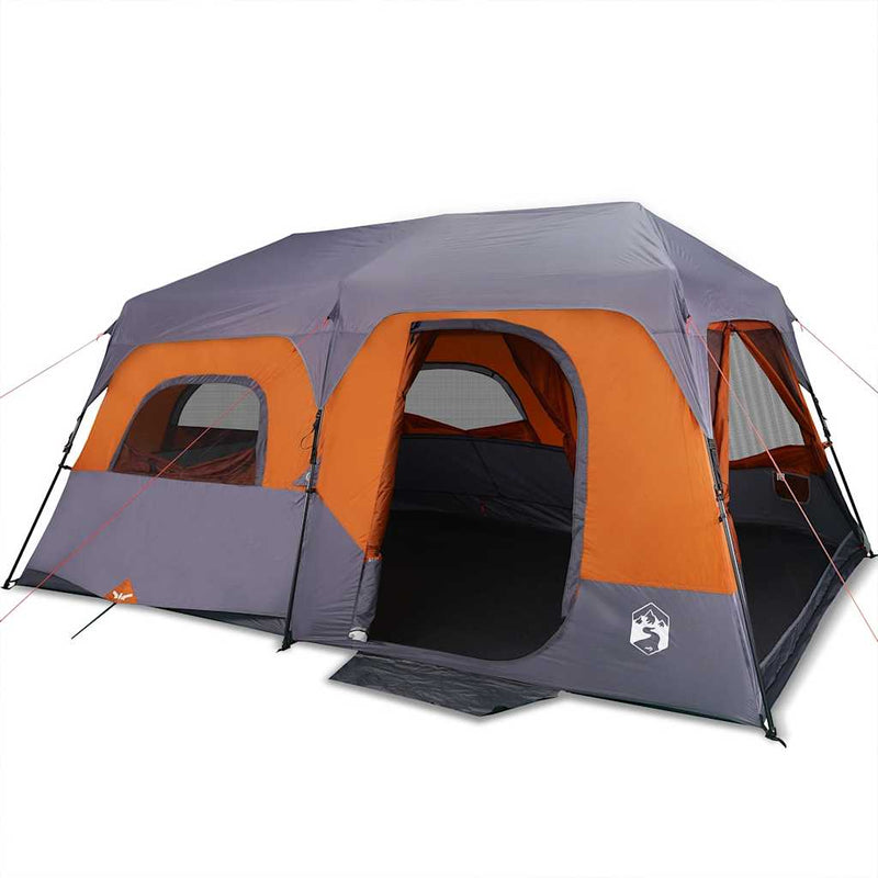 Load image into Gallery viewer, Vidaxl tent 9-persoons waterdicht snelontgrendeling grijs en oranje