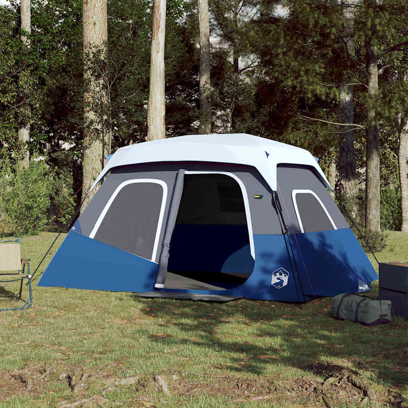 Load image into Gallery viewer, Vidaxl tent met led 6-persoons snelontgrendeling lichtblauw